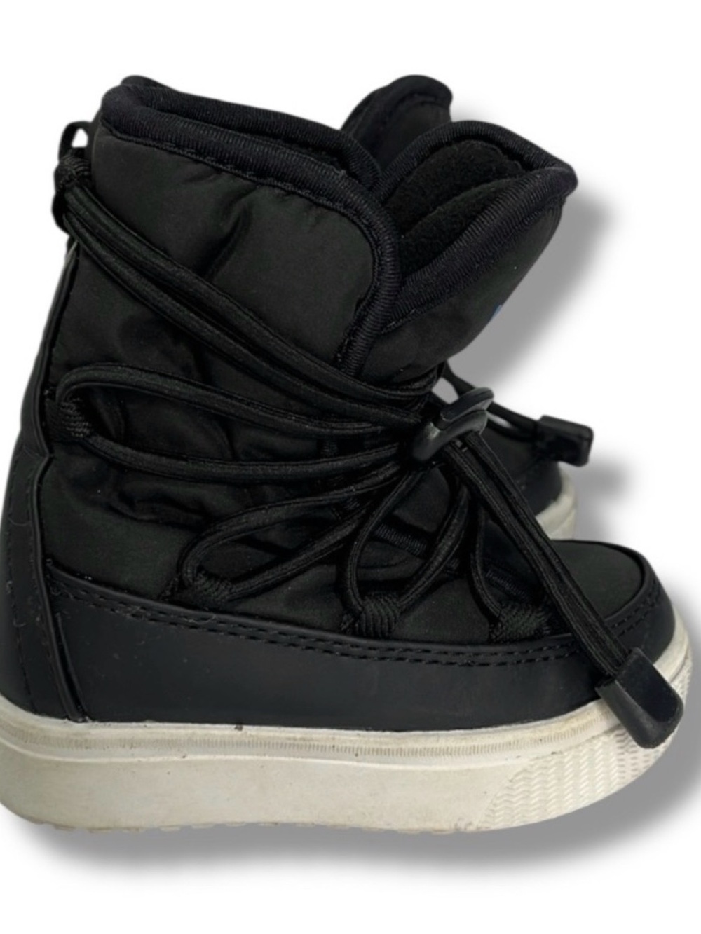 Native Black Kids Lace-Up Puffer Boot